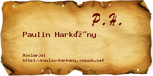Paulin Harkány névjegykártya